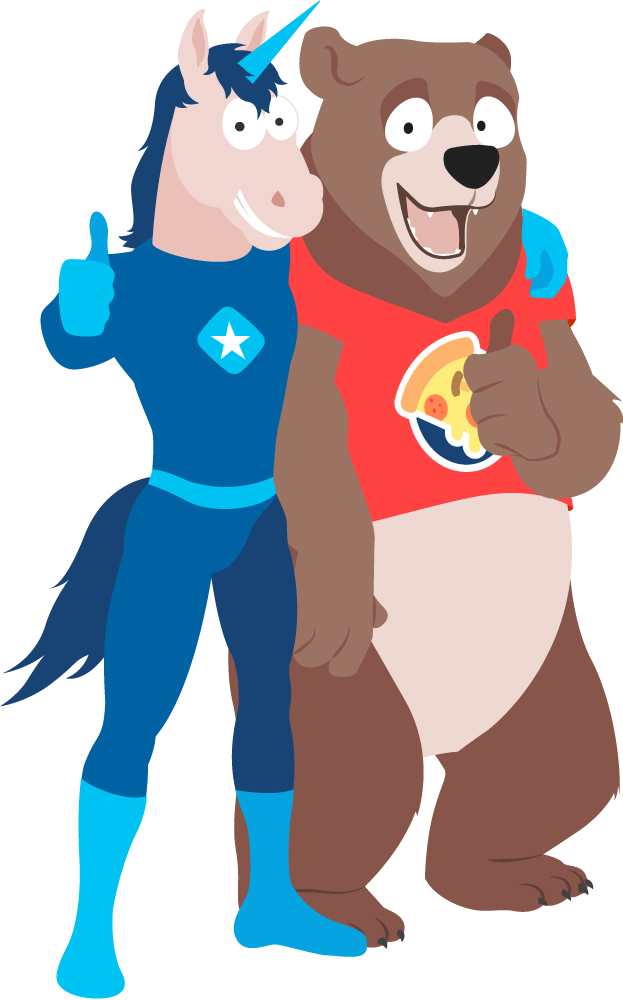Unicorn and Bear Mascot