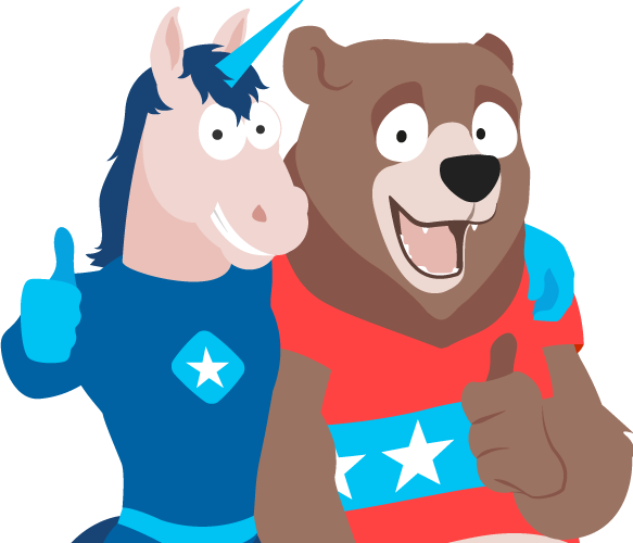 Unicorn and Bear Mascot
